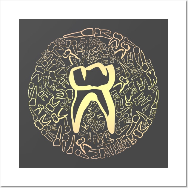 tooth circular pattern Wall Art by Mapunalajim